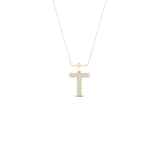 0.05CTW Lab Grown Diamond T Letter Pendant