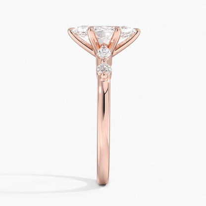 1CT Marquise Lab Grown Diamond Gold Engagement Ring