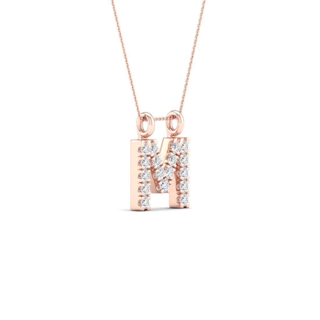 0.06 CTW Lab Grown Diamond M Letter Pendant