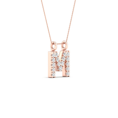 0.06 CTW Lab Grown Diamond M Letter Pendant