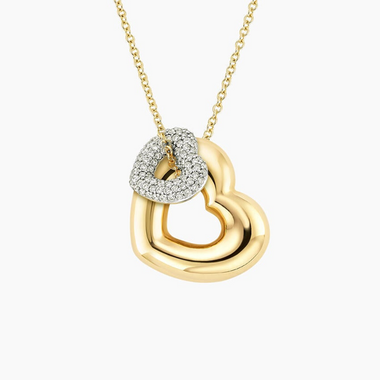 1/3 CTW Lab Grown Diamond Two Hearts Pendant
