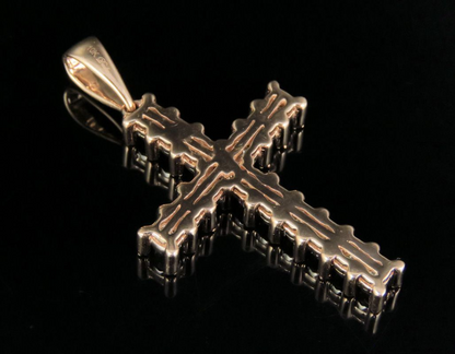 1 Inch 10K Lab Grown Diamond One Row Cross Pendant