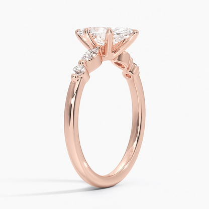 1CT Marquise Lab Grown Diamond Gold Engagement Ring