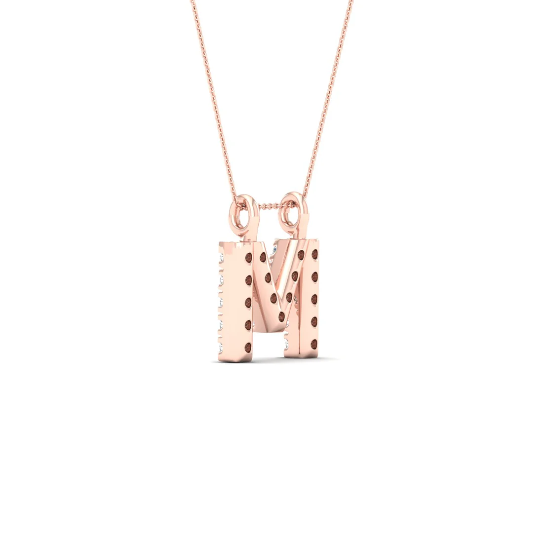 0.06 CTW Lab Grown Diamond M Letter Pendant