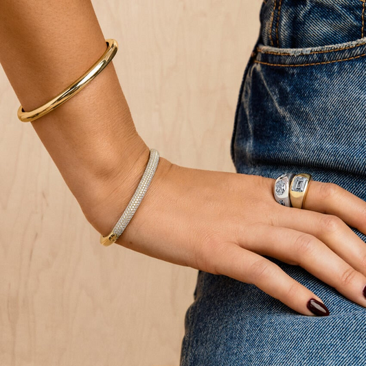 2.37CTW 6.5 inch Lab Grown Diamond Tube Bangle Bracelet