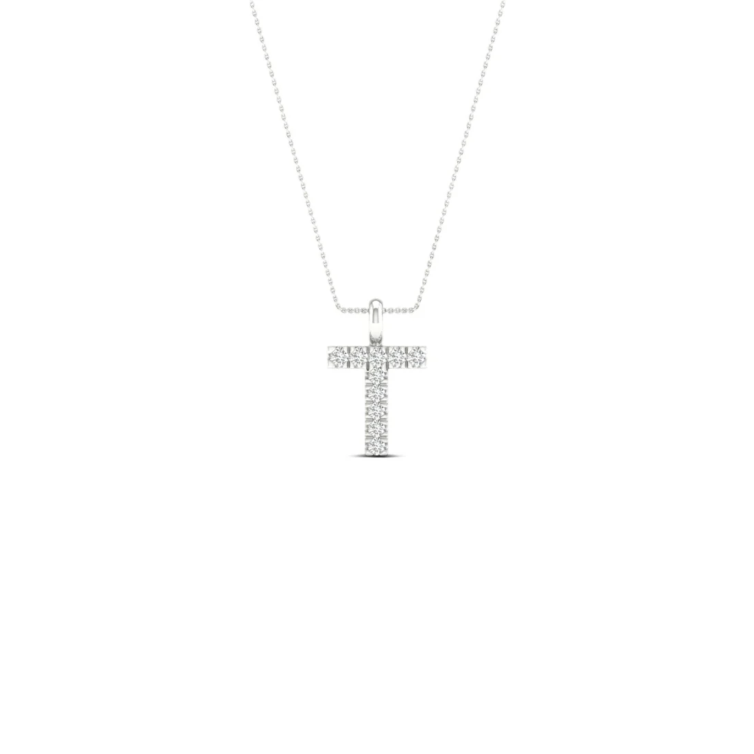 0.05CTW Lab Grown Diamond T Letter Pendant