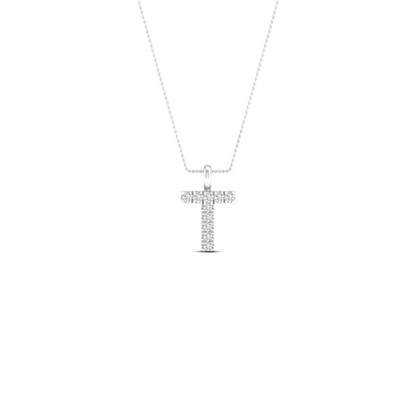 0.05CTW Lab Grown Diamond T Letter Pendant