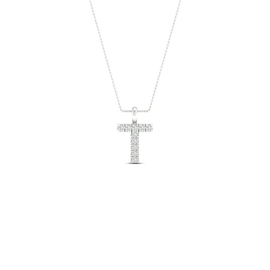 0.05CTW Lab Grown Diamond T Letter Pendant