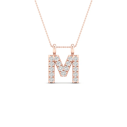 0.06 CTW Lab Grown Diamond M Letter Pendant
