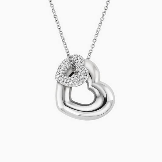 1/3 CTW Lab Grown Diamond Two Hearts Pendant