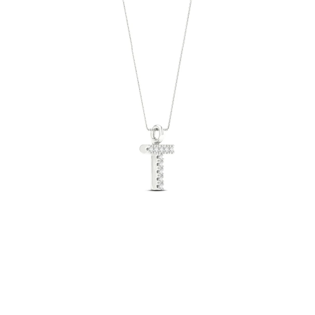 0.05CTW Lab Grown Diamond T Letter Pendant
