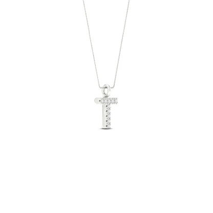0.05CTW Lab Grown Diamond T Letter Pendant