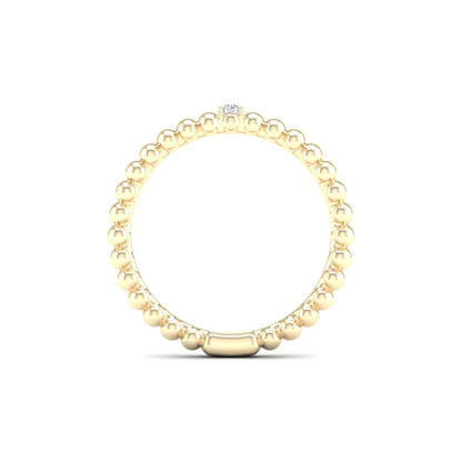 0.02Ctw Lab Grown Diamond Single Stone Stackable Wedding Band