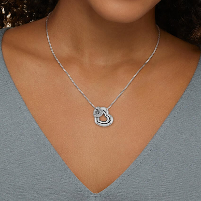 1/3 CTW Lab Grown Diamond Two Hearts Pendant