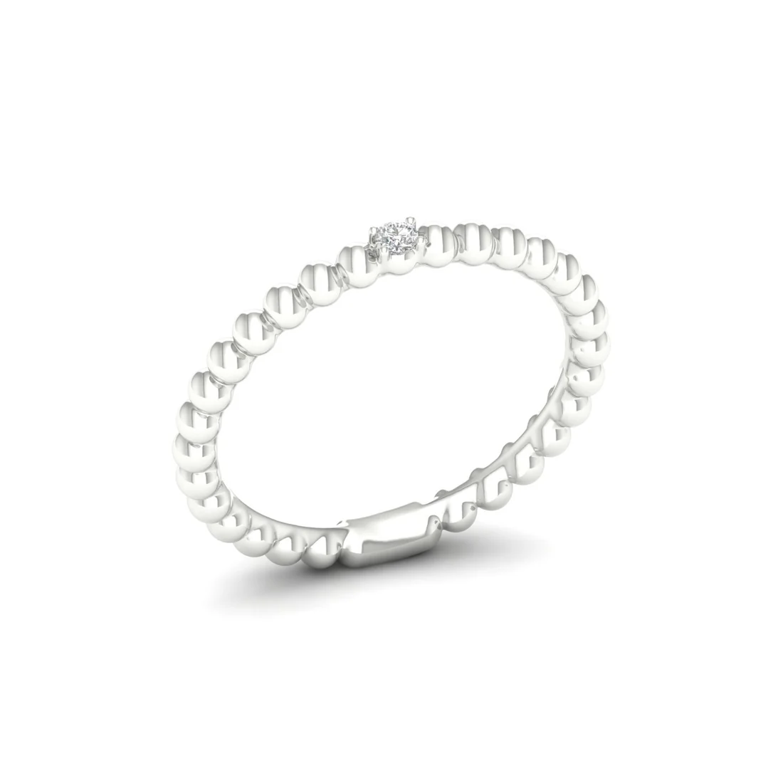 0.02Ctw Lab Grown Diamond Single Stone Stackable Wedding Band