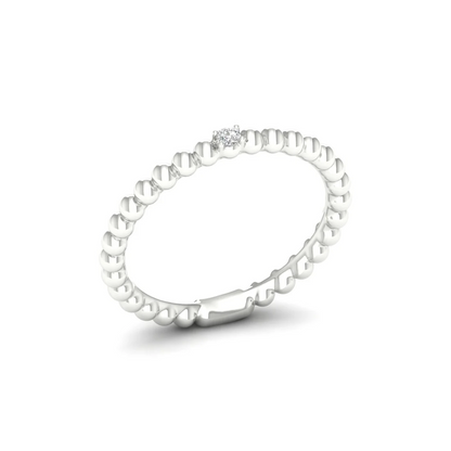 0.02Ctw Lab Grown Diamond Single Stone Stackable Wedding Band