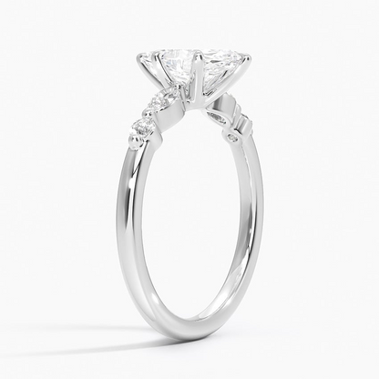 1CT Marquise Lab Grown Diamond Gold Engagement Ring