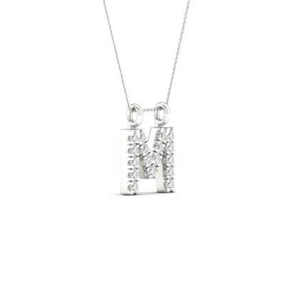 0.06 CTW Lab Grown Diamond M Letter Pendant