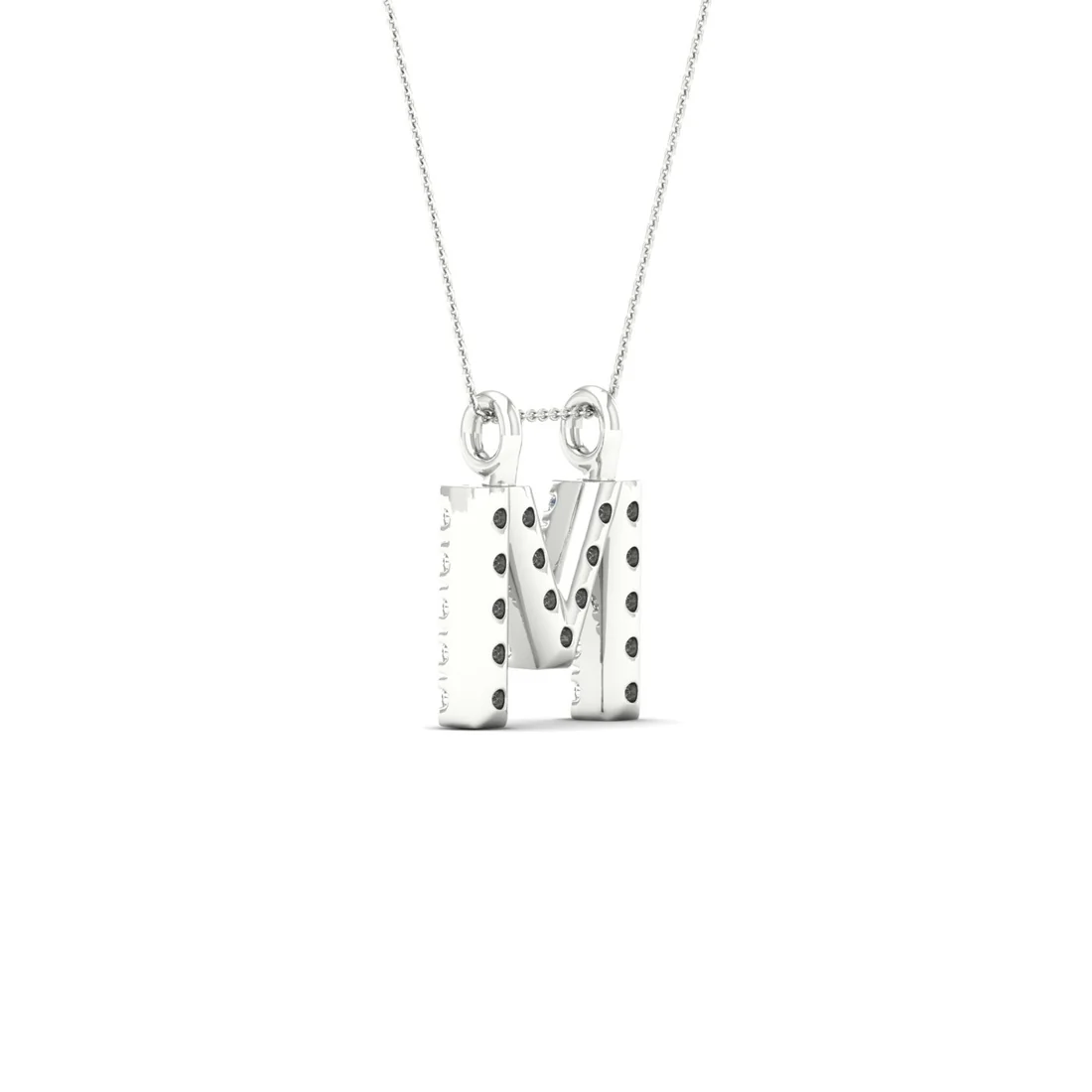 0.06 CTW Lab Grown Diamond M Letter Pendant