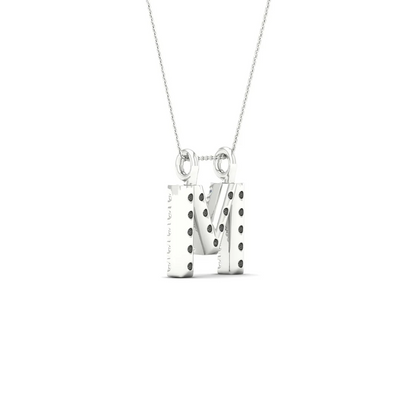 0.06 CTW Lab Grown Diamond M Letter Pendant