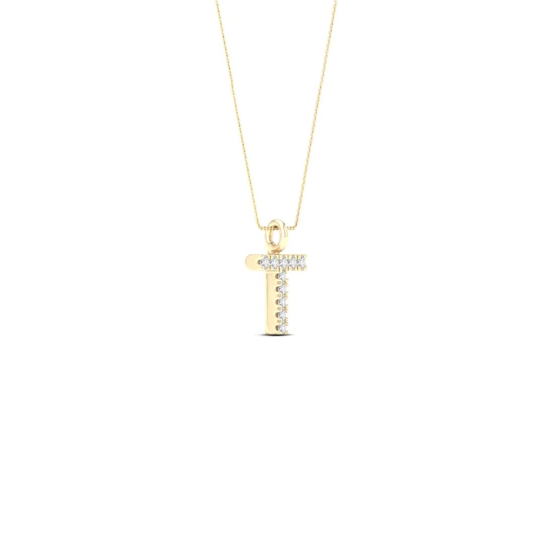 0.05CTW Lab Grown Diamond T Letter Pendant