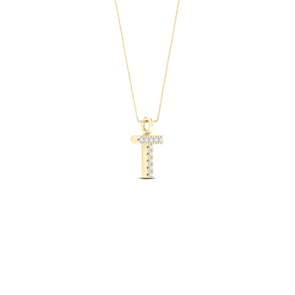 0.05CTW Lab Grown Diamond T Letter Pendant