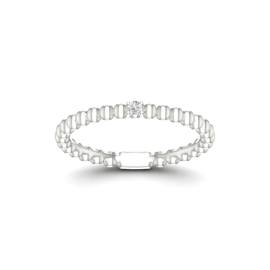0.02Ctw Lab Grown Diamond Single Stone Stackable Wedding Band