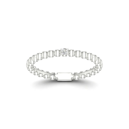0.02Ctw Lab Grown Diamond Single Stone Stackable Wedding Band
