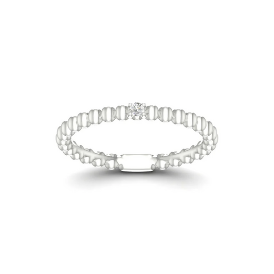 0.02Ctw Lab Grown Diamond Single Stone Stackable Wedding Band