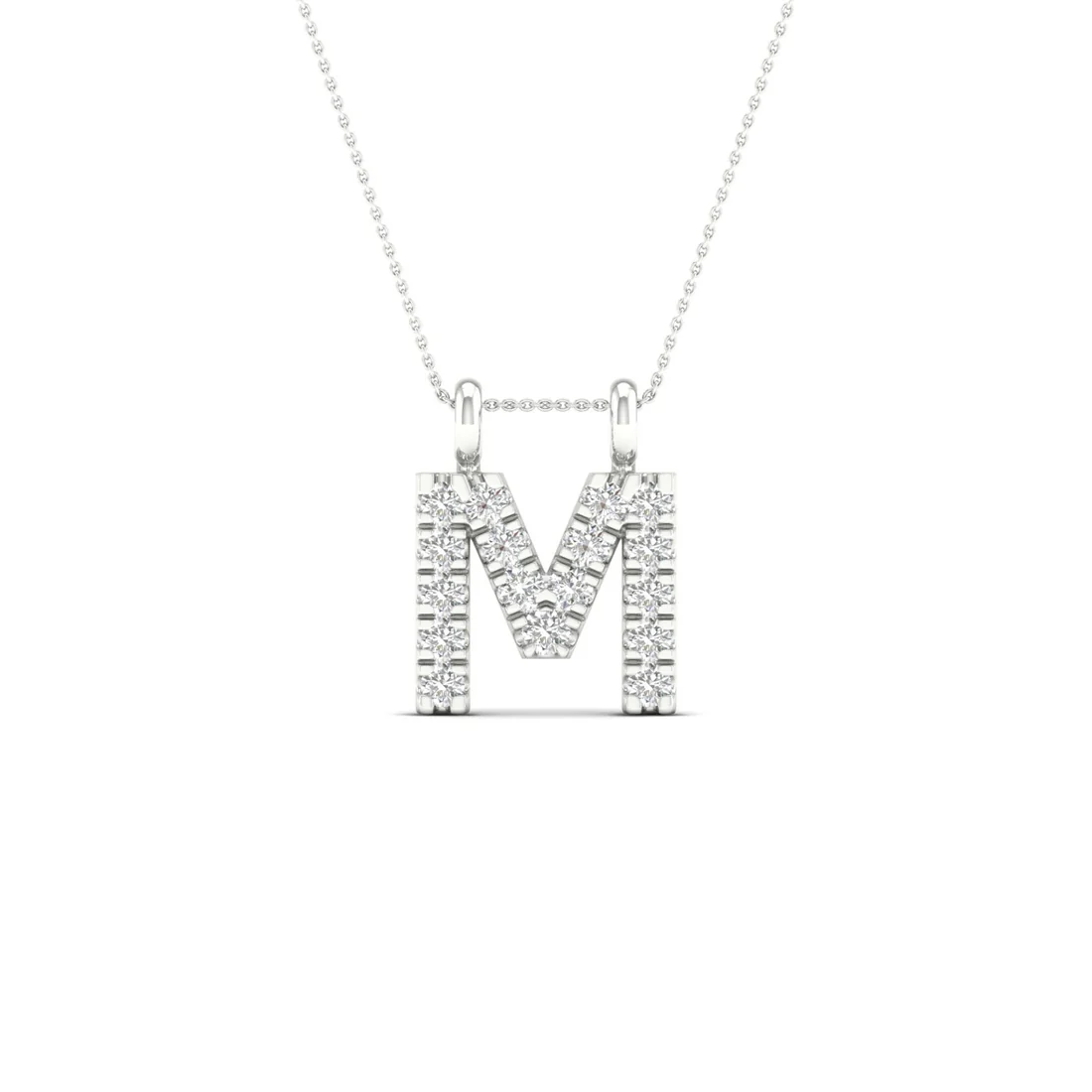 0.06 CTW Lab Grown Diamond M Letter Pendant