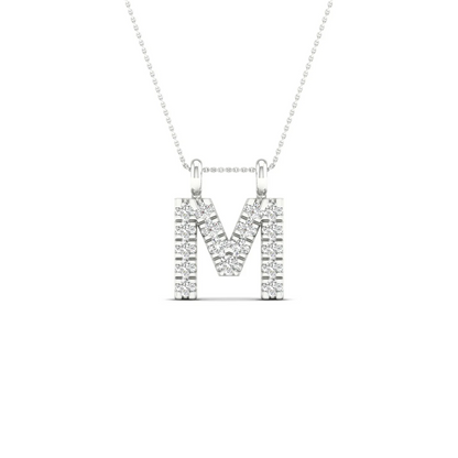 0.06 CTW Lab Grown Diamond M Letter Pendant