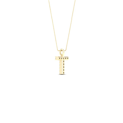 0.05CTW Lab Grown Diamond T Letter Pendant