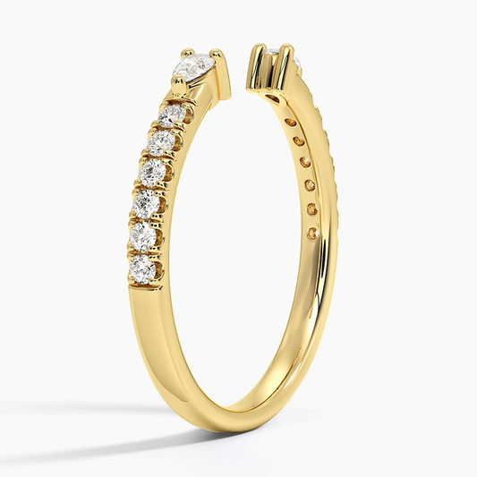 0.26 CTW Open Shank 18k Solid Gold Lab Grown Diamond Stacking Ring