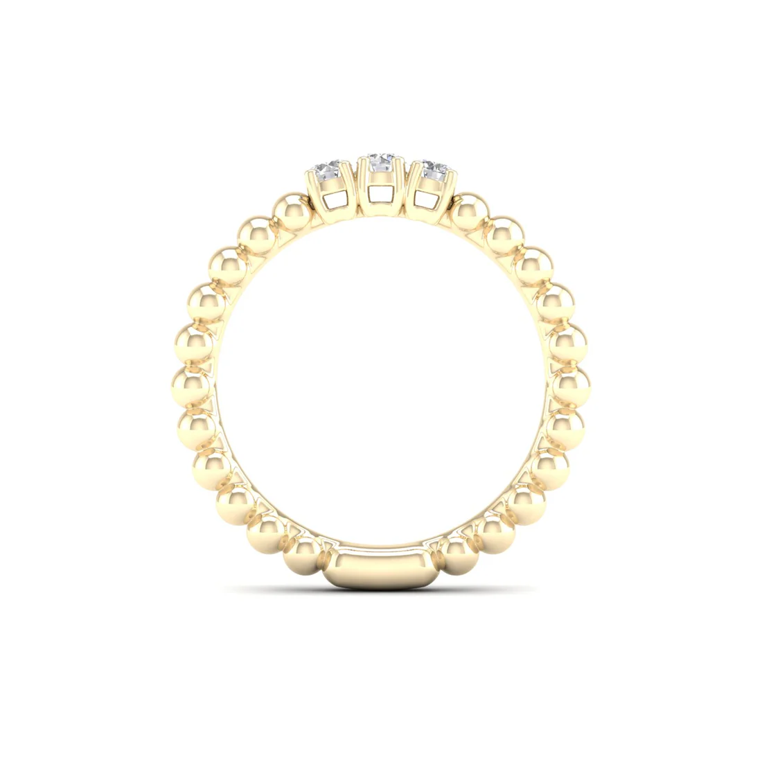 0.16Ctw Lab Grown Diamond Three Stone Bubble Stack Wedding Band