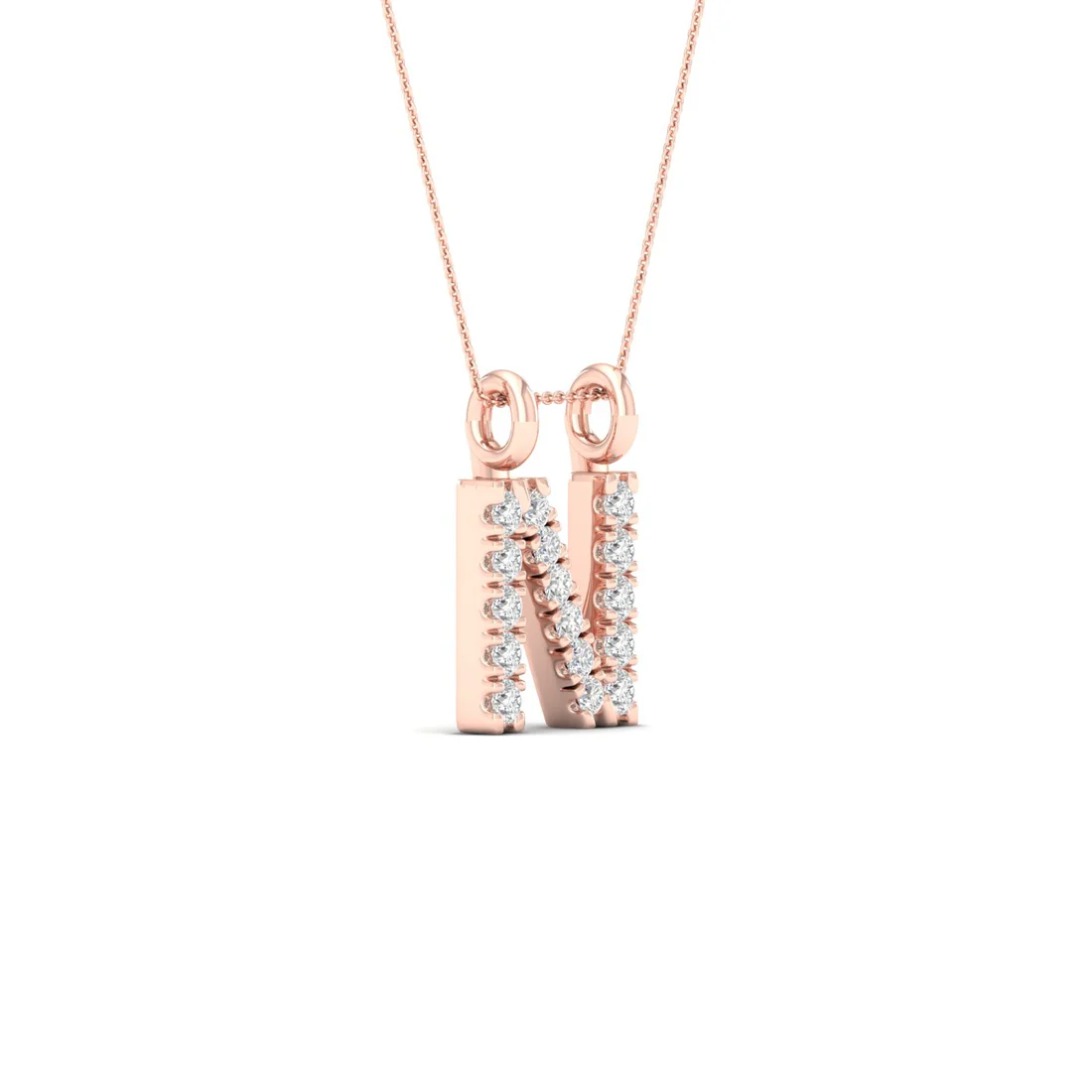 0.065 CTW Lab Grown Diamond N Letter Pendant