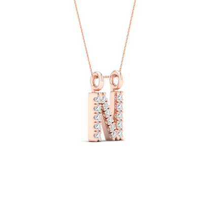 0.065 CTW Lab Grown Diamond N Letter Pendant