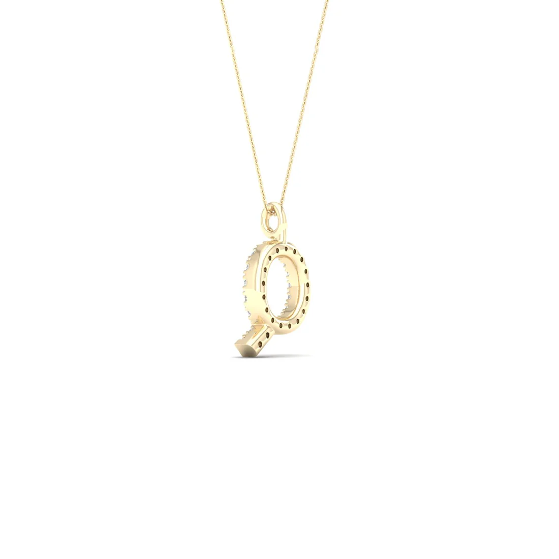 0.07CTW Lab Grown Diamond Q Initial Pendant