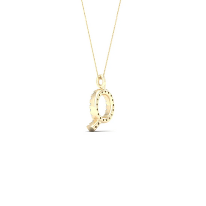 0.07CTW Lab Grown Diamond Q Initial Pendant