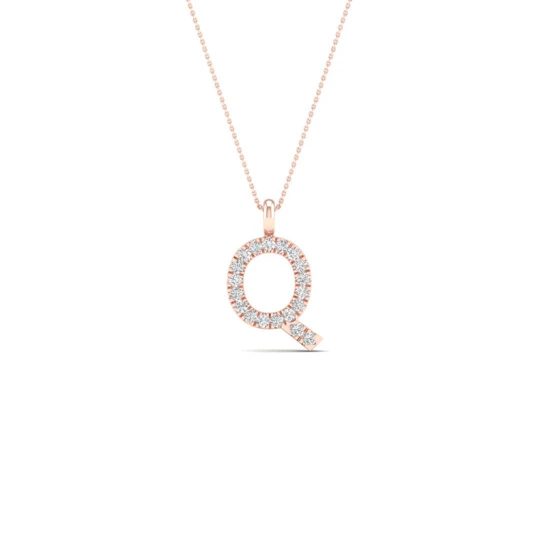 0.07CTW Lab Grown Diamond Q Initial Pendant