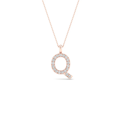 0.07CTW Lab Grown Diamond Q Initial Pendant