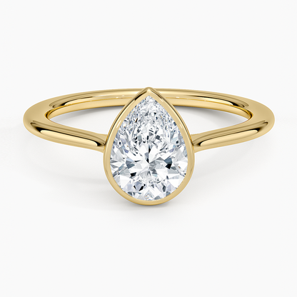 1 1/4CT Pear Lab Grown Diamond Gold Solitaire Ring