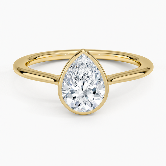 1 1/4CT Pear Lab Grown Diamond Gold Solitaire Ring