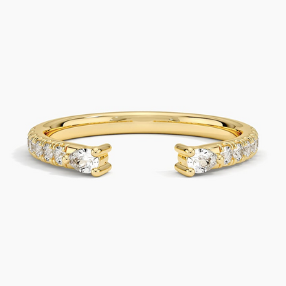 0.26 CTW Open Shank 18k Solid Gold Lab Grown Diamond Stacking Ring