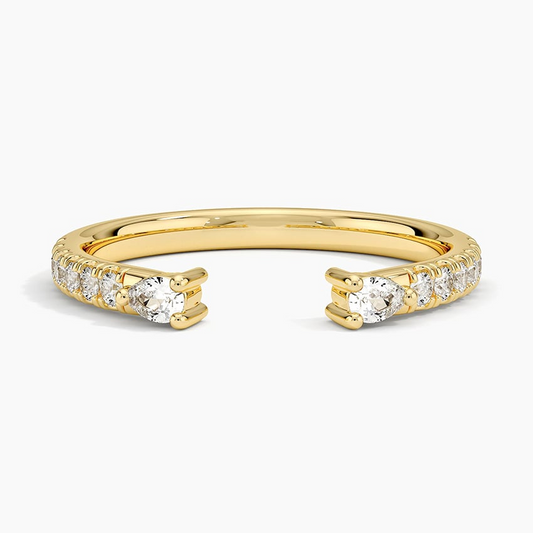 0.26 CTW Open Shank 18k Solid Gold Lab Grown Diamond Stacking Ring