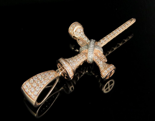 Customized Lab Grown Diamond Nail Cross Pendant