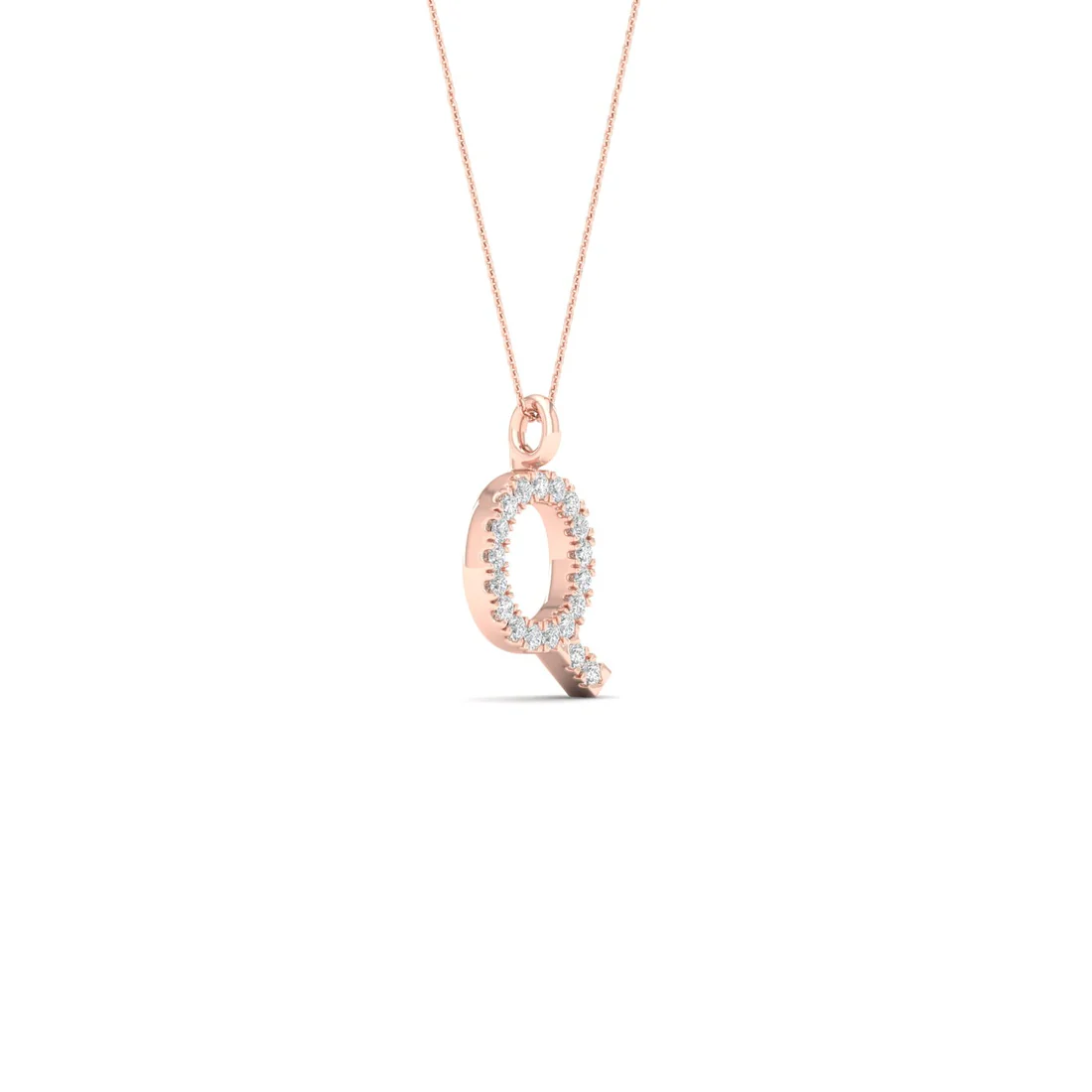 0.07CTW Lab Grown Diamond Q Initial Pendant
