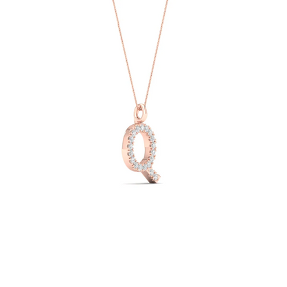 0.07CTW Lab Grown Diamond Q Initial Pendant
