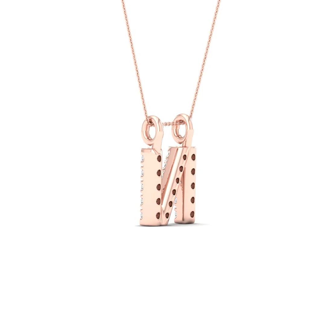 0.065 CTW Lab Grown Diamond N Letter Pendant
