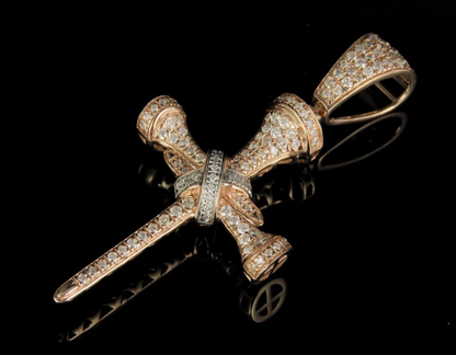 Customized Lab Grown Diamond Nail Cross Pendant