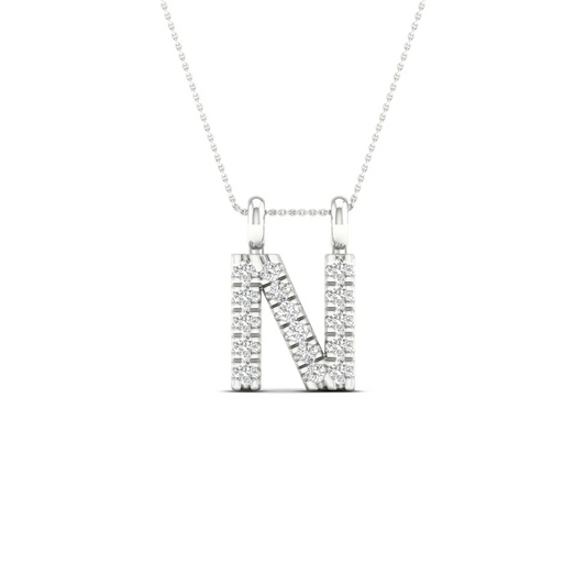 0.065 CTW Lab Grown Diamond N Letter Pendant